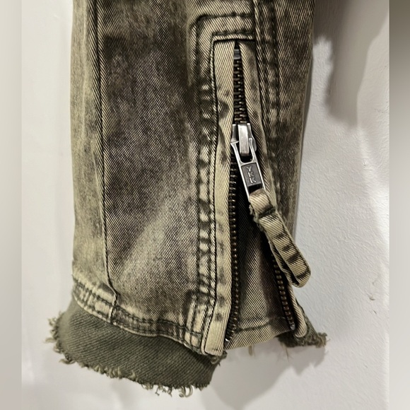 Free People Drape Collapsing Twill Moto Jacket In Olive Green size S - Picture 13 of 16